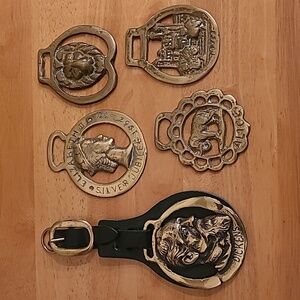 VINTAGE Collection of Horse Brass Medallions and Single Leather Martindale